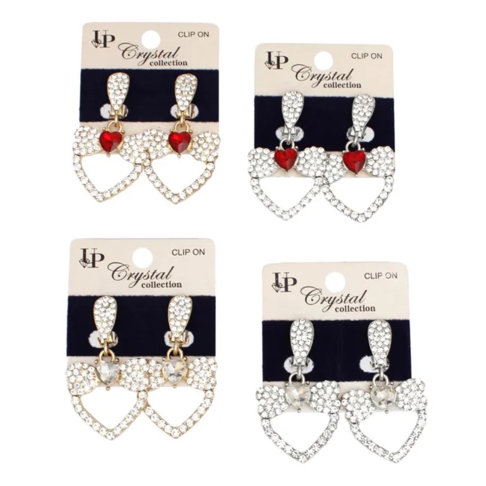 🤍&🎀 crystals CLIP Silv/Red Silv/Crys Gld/Red Gld/Cry
